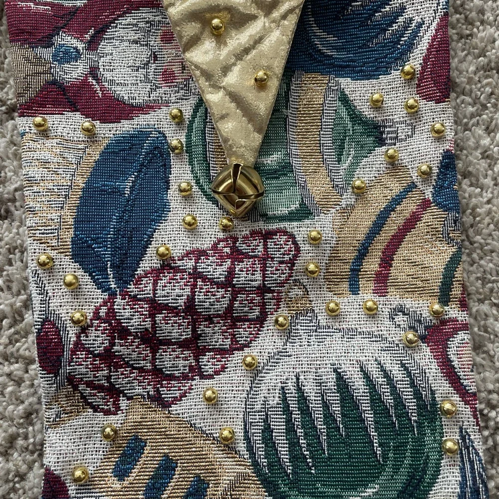 Festive Holiday Stocking with Gold Accents